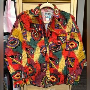 Vintage Women’s 90’s Rodeo Wrangler Multicolor Aztec Top